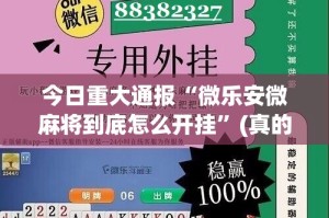 今日重大通报“微乐安微麻将到底怎么开挂”(真的有挂)-知乎