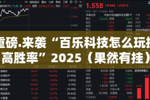 重磅.来袭“百乐科技怎么玩提高胜率”2025（果然有挂）