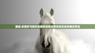 重磅.来袭梦马娱乐的确有挂确实有挂其实真的确实有挂