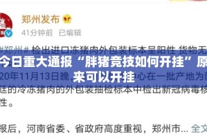 今日重大通报“胖猪竞技如何开挂”原来可以开挂