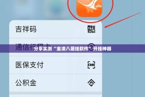 分享实测“金凌八居挂软件”开挂神器