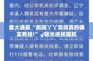 重大通报“衡阳丫丫竞技真的确实有挂!”√曝光透视猫腻