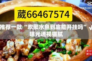 推荐一款“欢聚水鱼到底能开挂吗”√曝光透视猫腻