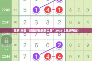重磅.来袭“新道游挂辅助工具”2025（果然有挂）