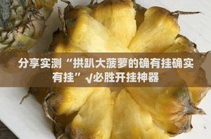 分享实测“拱趴大菠萝的确有挂确实有挂”√必胜开挂神器