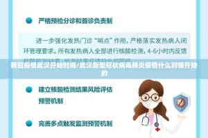 新冠疫情武汉开始时间/武汉新型冠状病毒肺炎疫情什么时候开始的