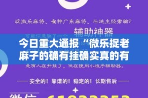 今日重大通报“微乐捉老麻子的确有挂确实真的有挂”@太坑了真的有挂