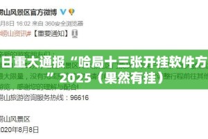 今日重大通报“哈局十三张开挂软件方法”2025（果然有挂）