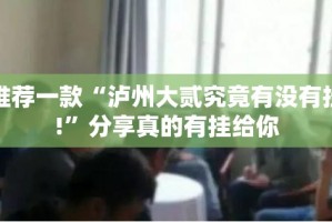 推荐一款“泸州大贰究竟有没有挂!”分享真的有挂给你