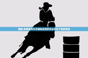 重磅.来袭德州牛仔辅助透视软件@太坑了真的有挂