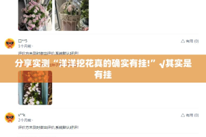 分享实测“洋洋挖花真的确实有挂!”√其实是有挂