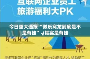 今日重大通报“微乐窝龙到底是不是有挂”√其实是有挂