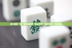 重大通报“新广西老友麻将“其实有挂”确实有挂”开挂神器