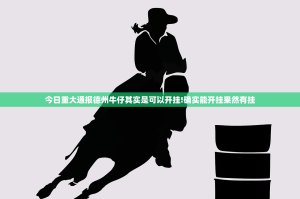 今日重大通报德州牛仔其实是可以开挂!确实能开挂果然有挂