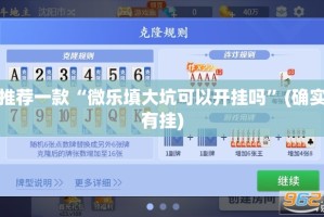 推荐一款“微乐填大坑可以开挂吗”(确实有挂)