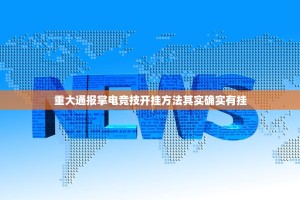 重大通报掌电竞技开挂方法其实确实有挂