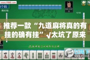 推荐一款“九道麻将真的有挂的确有挂”√太坑了原来有挂