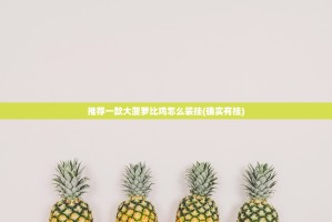 推荐一款大菠萝比鸡怎么装挂(确实有挂)