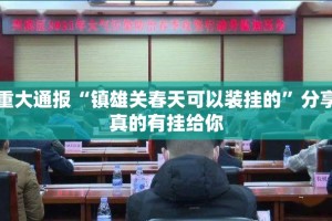 重大通报“镇雄关春天可以装挂的”分享真的有挂给你