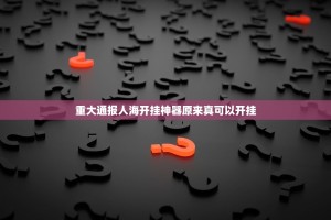 重大通报人海开挂神器原来真可以开挂