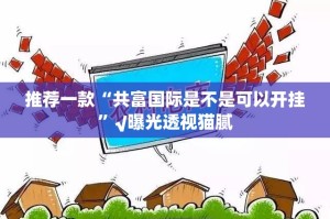 推荐一款“共富国际是不是可以开挂”√曝光透视猫腻
