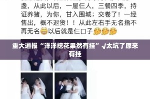 重大通报“洋洋挖花果然有挂”√太坑了原来有挂