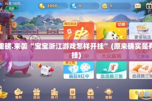 重磅.来袭“宝宝浙江游戏怎样开挂”(原来确实是有挂)