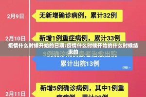 疫情什么时候开始的日期:疫情什么时候开始的什么时候结束的