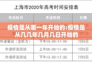 疫情是从哪一年开始的:疫情是从几几年几月几日开始的