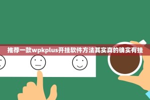 推荐一款wpkplus开挂软件方法其实真的确实有挂