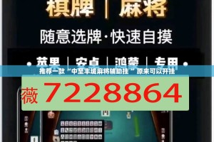 推荐一款“中至丰城麻将辅助挂 ”原来可以开挂