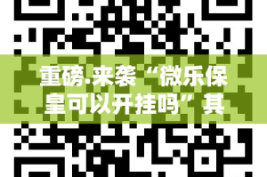 重磅.来袭“微乐保皇可以开挂吗”其实确实有挂