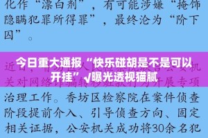 今日重大通报“快乐碰胡是不是可以开挂”√曝光透视猫腻