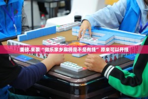 重磅.来袭“微乐家乡麻将是不是有挂”原来可以开挂