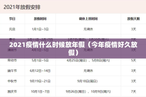 2021疫情什么时候放年假（今年疫情好久放假）