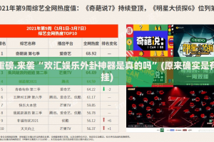 重磅.来袭“欢汇娱乐外卦神器是真的吗”(原来确实是有挂)