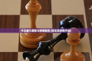 今日重大通报斗棋辅助挂 (其实真的能开挂)