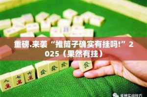 重磅.来袭“推筒子确实有挂吗!”2025（果然有挂）