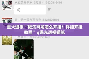 重大通报“微乐窝龙怎么开挂！详细开挂教程”√曝光透视猫腻