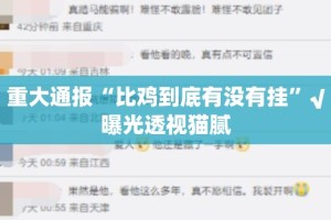 重大通报“比鸡到底有没有挂”√曝光透视猫腻