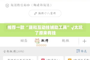 推荐一款“晟和互动挂辅助工具”√太坑了原来有挂