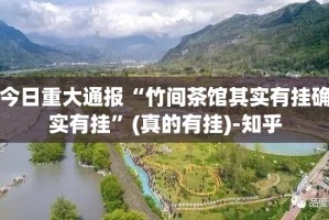 今日重大通报“竹间茶馆其实有挂确实有挂”(真的有挂)-知乎