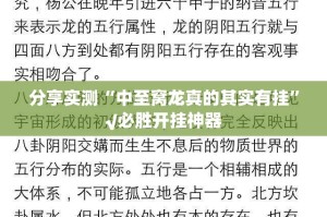 分享实测“中至窝龙真的其实有挂”√必胜开挂神器