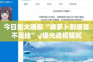 今日重大通报“拔萝卜到底是不是挂”√曝光透视猫腻
