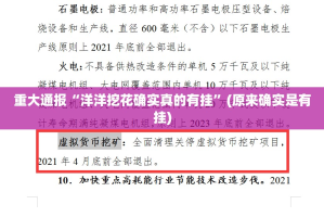 重大通报“洋洋挖花确实真的有挂”(原来确实是有挂)