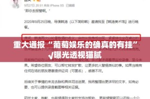 重大通报“葡萄娱乐的确真的有挂”√曝光透视猫腻