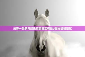 推荐一款梦马娱乐真的其实有挂√曝光透视猫腻