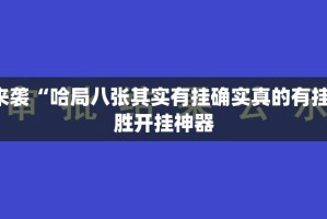 重磅.来袭“哈局八张其实有挂确实真的有挂”√必胜开挂神器