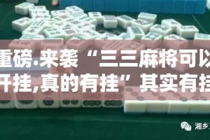 重磅.来袭“三三麻将可以开挂,真的有挂”其实有挂-知乎
