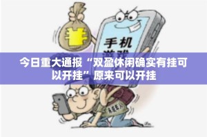 今日重大通报“双盈休闲确实有挂可以开挂”原来可以开挂